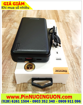 Hammer HP3 (VỎ ĐEN), Pin sạc dự phòng Hammer HP3 với dung lượng chuẩn 20 000mAh chính hãng |Bảo hành 01 năm